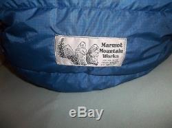 Marmot Mountain Works Ptarmigan Gore-tex Goose Down Sleeping Bag Reg USA Vintage