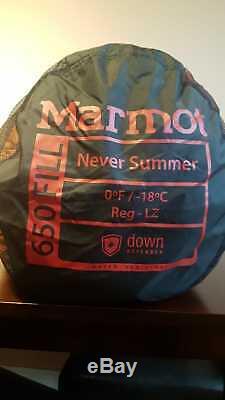 Marmot Never Summer Down Sleeping Bag 0 Degrees Regular LZ