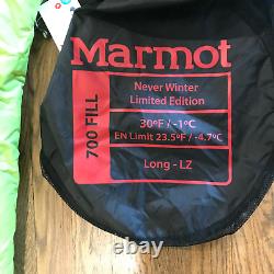 Marmot Never Winter Limited Edition 30F- 700 Fill Down sleeping bag Long