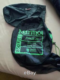 Marmot Phase 20 850fp Goose Down Sleeping Bag Long Left