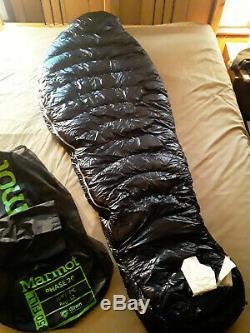 Marmot Phase 20 850fp Goose Down Sleeping Bag Regular Left Zip (nwt)