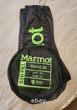 Marmot Phase 20 Long 6'6 Down 850 Arctic Navy Sleeping Bag WithOriginal Price Tag