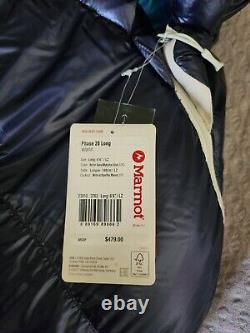 Marmot Phase 20 Long 6'6 Down 850 Arctic Navy Sleeping Bag WithOriginal Price Tag