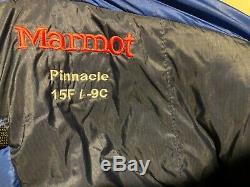 Marmot Pinnacle 15F 800 fill Goose Down Sleeping Bag Regular Excellent Condition