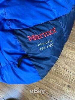 Marmot Pinnacle 15F Micro Fiber 800 fp Goose Down Sleeping Bag Long Excellent
