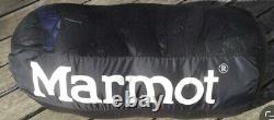 Marmot Plasma 15 Degree F Sleeping Bag 900 Fill Reg Left Zip Black Blue Pertex