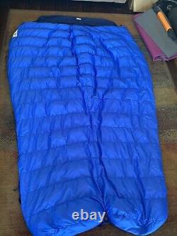 Marmot Rectangular Mummy Quilt Down Sleeping Bag Regular 30F Backpacking Double
