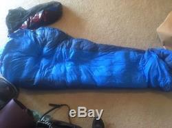 Marmot Sawtooth 20 Regular 650 fill down sleeping bag blue barely used