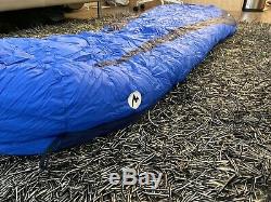 Marmot Sawtooth LONG Sleeping Bag 15 F/-9 C Goose Down, Blue