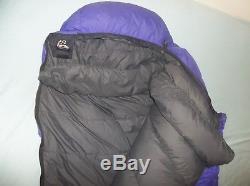Mountain Hardwear Tioga GOOSE Down Sleeping Bag Purple Regular Winter Expedition