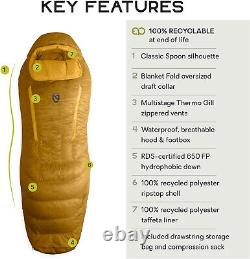 NEMO Disco down Sleeping Bag Men'S & Women'S Plush 15 & 30 Degree Backpacking