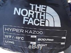 NEW! The North Face Down Hyper Kazoo Sleeping Bag Long, Right Hand, 15F