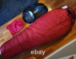 NWT Marmot CWM -40°F 800 Fill Down Sleeping Bag Right Zip Regular Pertex Shield