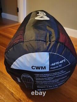 NWT Marmot CWM -40°F 800 Fill Down Sleeping Bag Right Zip Regular Pertex Shield
