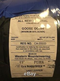NWT Western Mountaineering Puma Gore Windstopper Sleeping Bag 15% off