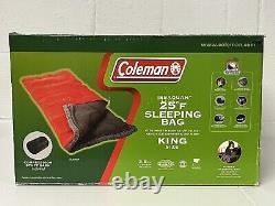 New Coleman Sleeping Bag KING 36 X 80 Down to 25 degrees Fleece Sleeping Bag