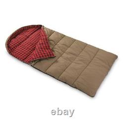 New Comfortable Duck Canvas Hunter Double Sleeping Bag, 0°F Brown
