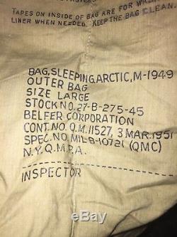 New Military M-1949 Arctic Mountain Sleeping Bag 100% Down Feather Filled Large