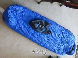 North Face Blue Kazoo, Long -Sleeping Bag-Down-Excellent Condition-stuff sack