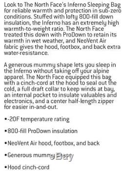 North Face Inferno -20f Down Sleeping Bag Regular