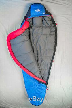 North Face sleeping bag Blue Kazoo 20 degree LONG Mountaineering LH 3/4 Zip