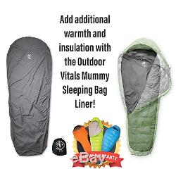 Outdoor Vitals 0 Degree High Quality Down Sleeping Bag, Ultra Compact (Green)