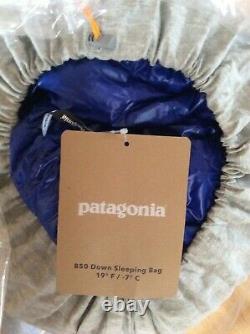 PATAGONIA 850 Down Sleeping Bag, Harvest Moon Blue/Reg, 19 F/-7 C, New