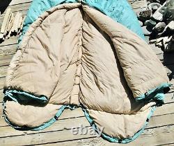 Pair Of 1960s Down Mummy Sleeping Bags Zip Together 5 Pounds Each