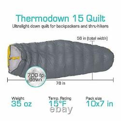 Paria Outdoor Products Thermodown 15 Degree Down Sleeping Quilt for Adults