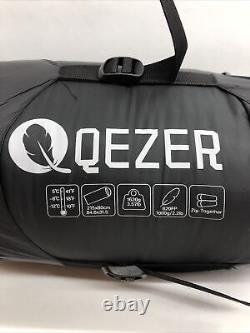 QEZER 20 Degree Cold Weather Ultralight Down Mummy Sleeping Bag For Adults 620FP