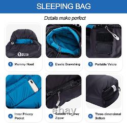 QEZER down Sleeping Bag for Adults 10 Degree F 32 Degree F Backpacking Sleeping