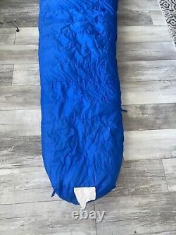 REI Blue Vintage Goose Down Backpacker Mummy Sleeping Bag Sz 30x92 Good Shape