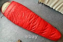 REI DOWN SLEEPING BAG, vintage, long, red, 40? , mountaineering warmth