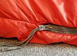 REI DOWN SLEEPING BAG, vintage, long, red, 40? , mountaineering warmth