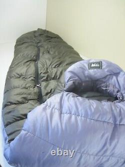 REI Womens Sub Kilo +15 Sleeping Bag (Long with Right Hand Zip) 750 Goose Down EUC