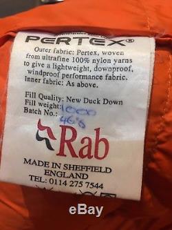 Rab 1000 Duck Down Mummy Sleeping Bag Pertex Black/Orange Expedition All Seasons
