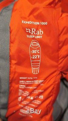 Rab Expedition 1000 Sleeping Bag Long 850 down fill, red Pertex