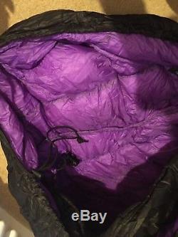 Rab goose down sleeping bag, black/purple, excellent condition ripstop nylon
