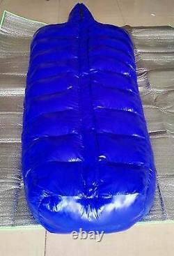 Shiny gloss wet-look nylon mummy down sleeping bag 2-5kg down filling warm new