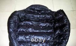 Shiny nylon Down sleeping bag bags 1500g Goose filling wetlook black warm new