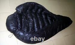 Shiny nylon Down sleeping bag bags 1500g Goose filling wetlook black warm new