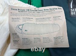 Sierra Design 550 Down fill 20 degree Medium Length Sleeping Bag