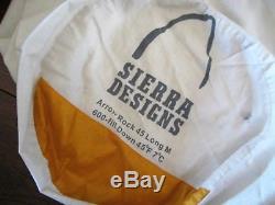 Sierra Designs 45°F ArrowRock Sleeping Bag Mummy Long 600 Fill Power Down