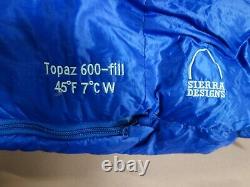 Sierra Designs Topaz 600 Fill 45 Degree Down Regular Size Sleeping Bag Camping