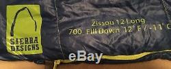 Sierra Designs Zissou 12 Degree Long Sleeping Bag 700 Fill Dri-Down 2 Lbs 8 Oz