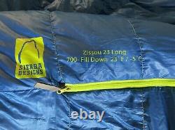 Sierra Designs Zissou 32x84 long Mummy Sleeping Bag 700 fill dri down used once