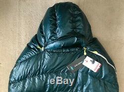 Sleeping Bag Marmot Phase 30 Long 6' 6 Down 850 Green Backpacking Camping Light
