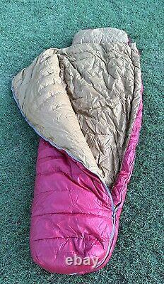 Snow Lion Down Sleeping Bag 76 Red/Tan EUC