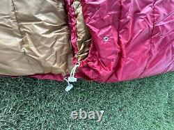 Snow Lion Down Sleeping Bag 76 Red/Tan EUC