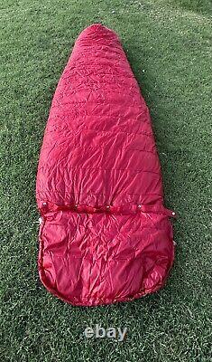 Snow Lion Down Sleeping Bag 76 Red/Tan EUC